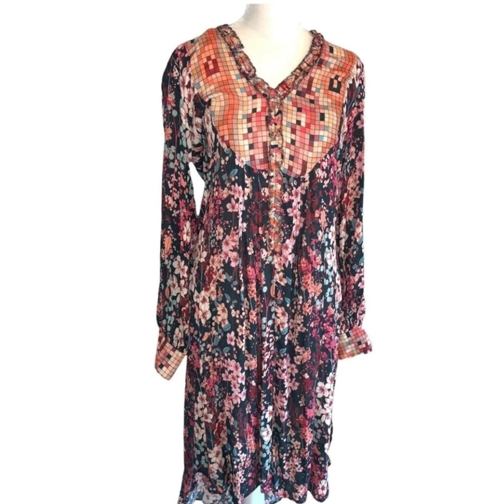 Chic Long Sleeve Floral Dress